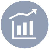 Business growing with chart graph icon