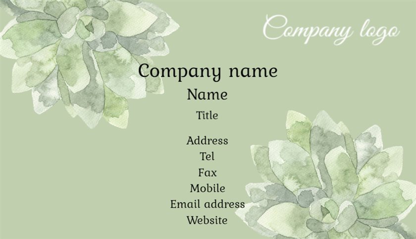 Free Printable Business Card Template - Tranquility | Brother Creative Center