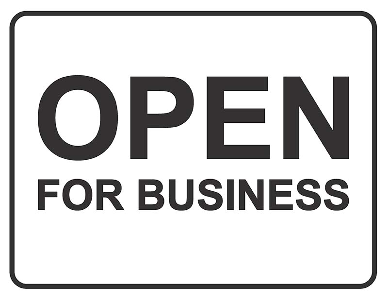 Open for business