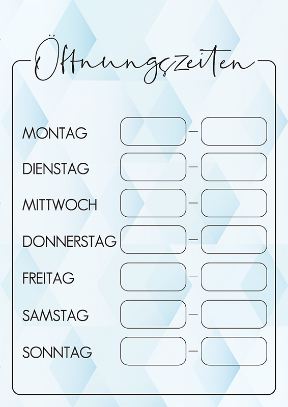 Kostenloser Geschäftsschilder zum Ausdrucken - Öffnungszeiten | Brother Creative Center
