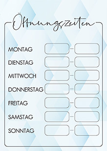 Kostenloser Geschäftsschilder zum Ausdrucken - Öffnungszeiten | Brother Creative Center