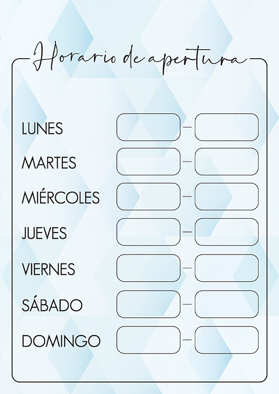 letreros comerciales imprimible gratis - Horario De Apertura | Brother Creative Center