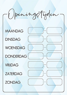 Afdrukbare Zakelijke tekens gratis - Openingstijden | Brother Creative Center