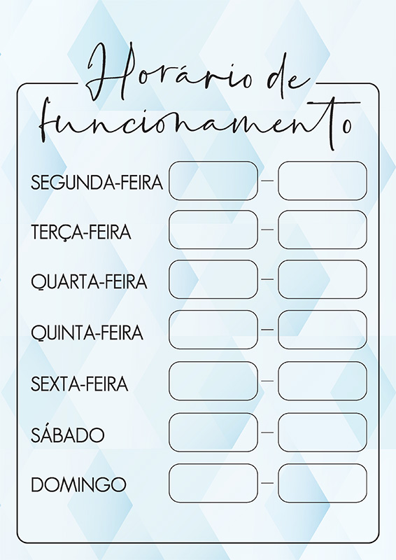 Sinais de negócios imprimível gratuitamente - Horário De Funcionamento | Brother Creative Center