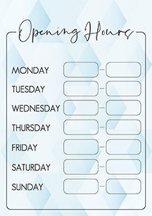 Printable Business Sign for Free - Opening Hours | Brother Creative Center