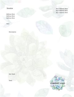 Free Printable Invoice Template - Tranquility | Brother Creative Center