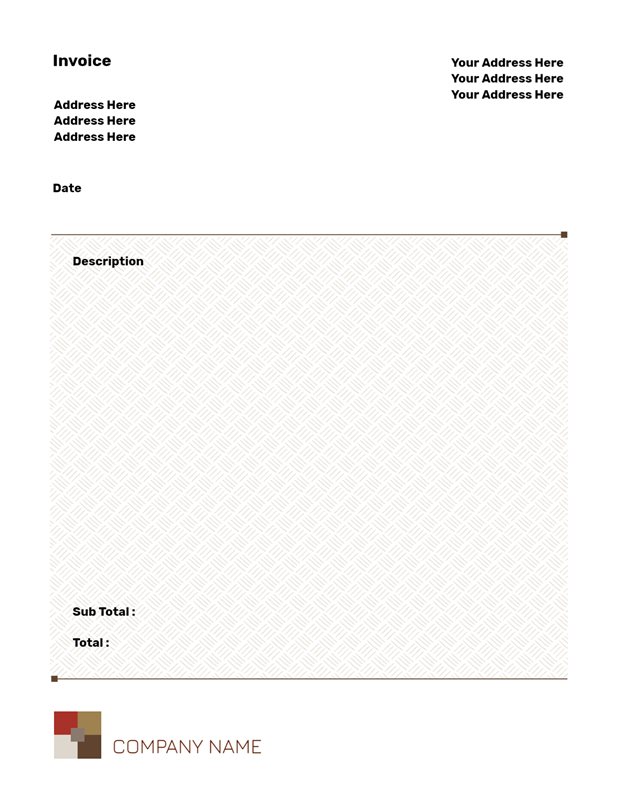 Free Printable Invoice Template - Design Planning | Brother Creative Center