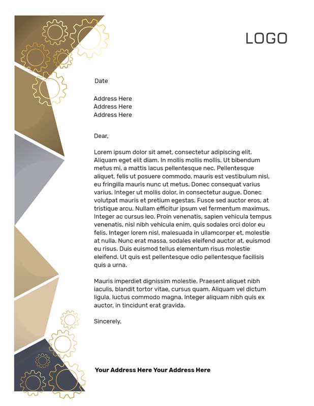 Free Printable Letterhead Templates - Engineering Gears | Brother Creative Center