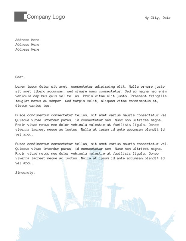 tourism company letter