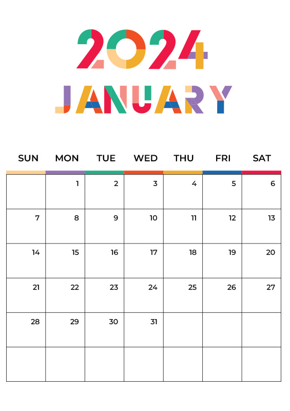 Free Printable Calendar - Abstract 2024 | Brother Creative Center