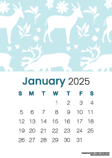 Gratis afdrukbare kalender - Dierenpatronen 2025 | Brother Creative Center