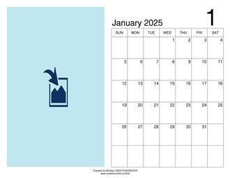 Free Printable Calendar - Blank Monthly Calendar Landscape 2024 | Brother Creative Center