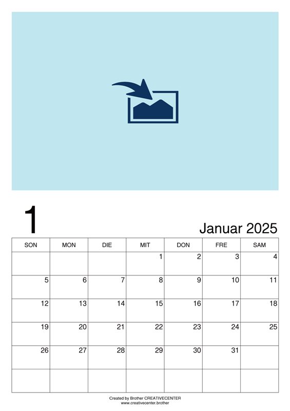 Kostenlose Kalender zum Ausdrucken - Blanko Monatskalender Bild 2025 | Brother Creative Center