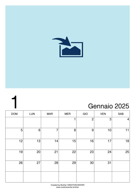 Calendari gratuiti da stampare - Calendari mensili vuoto Ritratto 2025 | Brother Creative Center