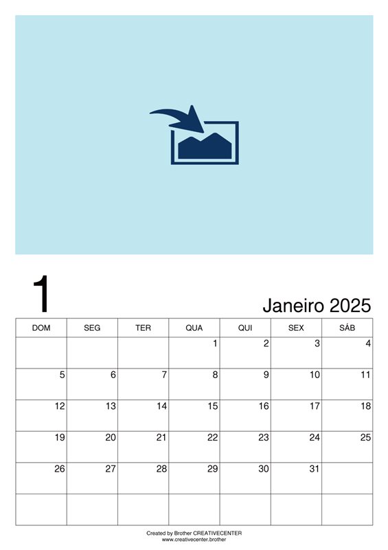 Calendários imprimíveis grátis - Calendários mensais em branco Retrato 2025 | Brother Creative Center