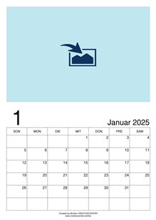 Kostenlose Kalender zum Ausdrucken - Blanko Monatskalender Bild 2025 | Brother Creative Center