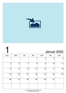 Kostenlose Kalender zum Ausdrucken - Blanko Monatskalender Bild 2024 | Brother Creative Center