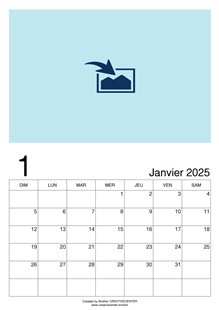 Calendrier imprimable gratuitement - Calendriers mensuels vierges portrait 2025 | Brother Creative Center