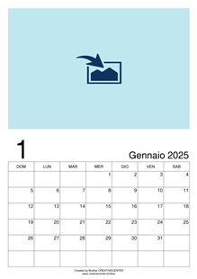 Calendari gratuiti da stampare - Calendari mensili vuoto Ritratto 2025 | Brother Creative Center