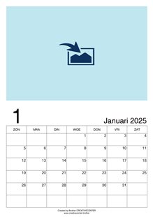 Gratis afdrukbare kalender  - Blanco Maandkalenders portret 2024 | Brother Creative Center