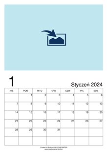Bezpłatna kalendarze  - Pusty Kalendarz miesięczne portret 2024 | Brother Creative Center