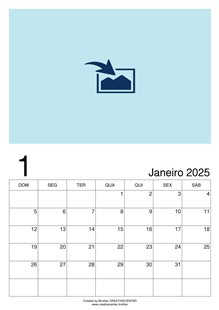 Calendários imprimíveis grátis - Calendários mensais em branco Retrato 2025 | Brother Creative Center