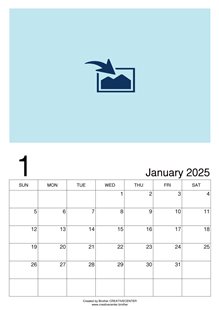 Printable Calendar for Free - Blank Monthly Calendar Portrait 2024 | Brother Creative Center