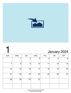 Free Printable Calendar - Blank Monthly Calendar Portrait 2024 | Brother Creative Center