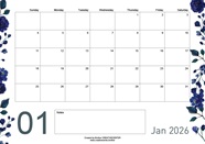 Free Printable Calendar - Bloomed borders 2024