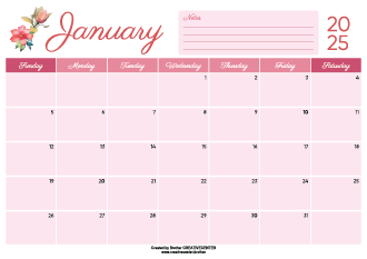 Calendari gratuiti da stampare - Armonia cromatica 2025   | Brother Creative Center