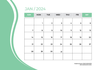 可打印的免费日历模板  - 简洁线条2024 | Brother Creative Center