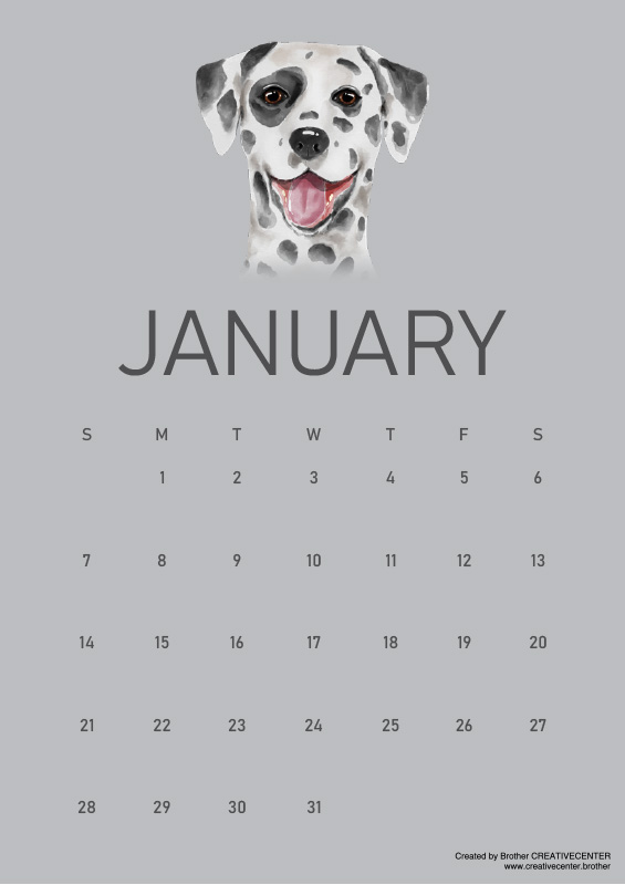 Printable Calendar for Free - Furry friends 2024 | Brother Creative Center