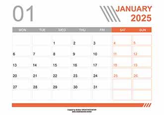 Free Printable Calendar - Gray Lines 2024 | Brother Creative Center