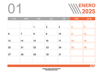 Calendarios imprimibles gratis - Líneas grises 2025 | Brother Creative Center