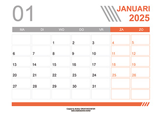 Gratis afdrukbare kalender - Grijze lijnen 2025 | Brother Creative Center