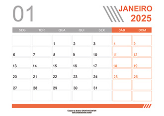 Calendários imprimíveis grátis - Linhas Cinzentas 2025 | Brother Creative Center