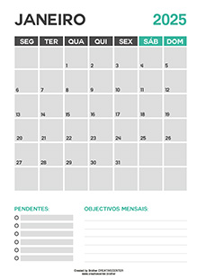 Calendários imprimíveis grátis - Cinza 2025 | Brother Creative Center
