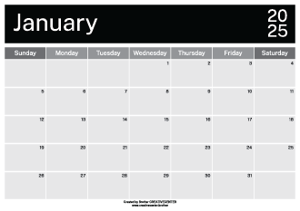 Calendários imprimíveis grátis - Blocos diários 2025 | Brother Creative Center