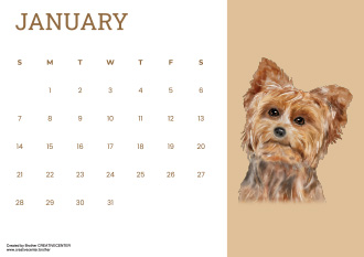 可打印的免费日历模板  - 幼犬物语 2024 | Brother Creative Center