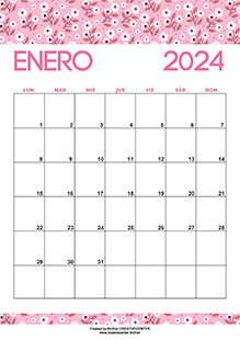 Calendarios imprimibles gratis - Flores Románticas 2024 | Brother Creative Center