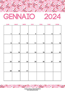 Calendari gratuiti da stampare - Fiori romantici 2024 | Brother Creative Center