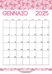 Calendari gratuiti da stampare - Fiori romantici 2025 | Brother Creative Center