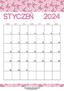 Bezpłatna kalendarze  - Romantyczne Kwiaty 2024 | Brother Creative Center