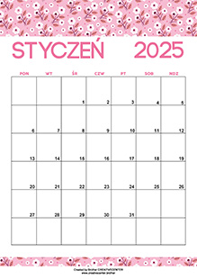 Bezpłatna kalendarze - Romantyczne Kwiaty 2025 | Brother Creative Center