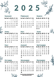 Gratis afdrukbare kalender  - Aqua bloesem 2024 | Brother Creative Center