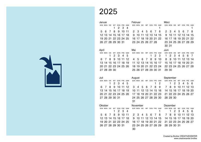 Blanko Kalender Landschaftsorientierung 2024