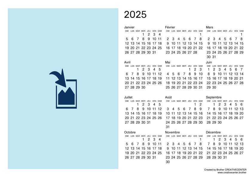 Calendrier vierge Orientation paysage 2024