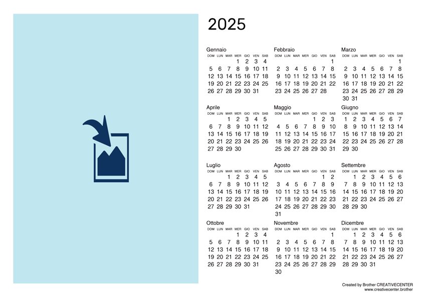 Calendario vuoto Orizzontale 2024