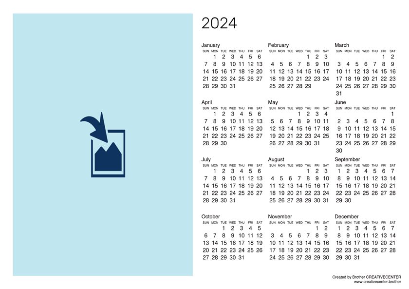 Blank Calendar Landscape 2024