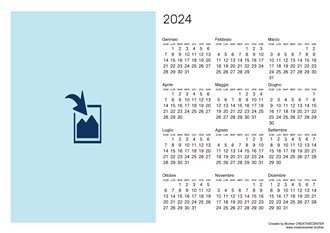 Calendario vuoto Orizzontale 2024
